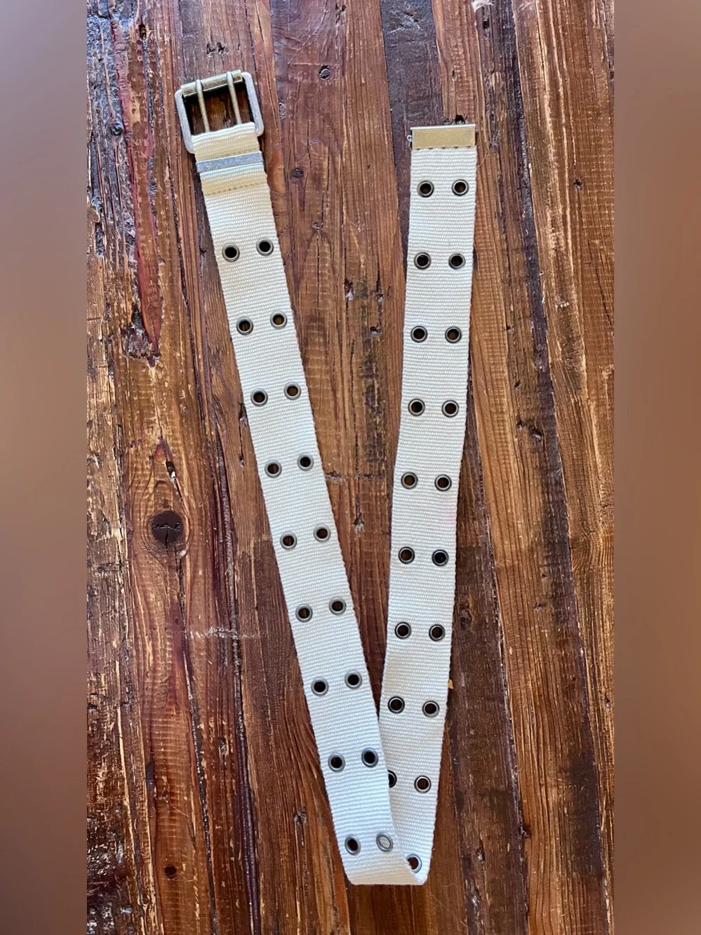 Women’s Cream/White Braided and Double Eyelet Belts - Set of 2  Sz XS NWT
